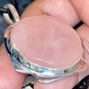 Pink Rose Quartz “Stone of Pure Love” Pendant 1 7/8”